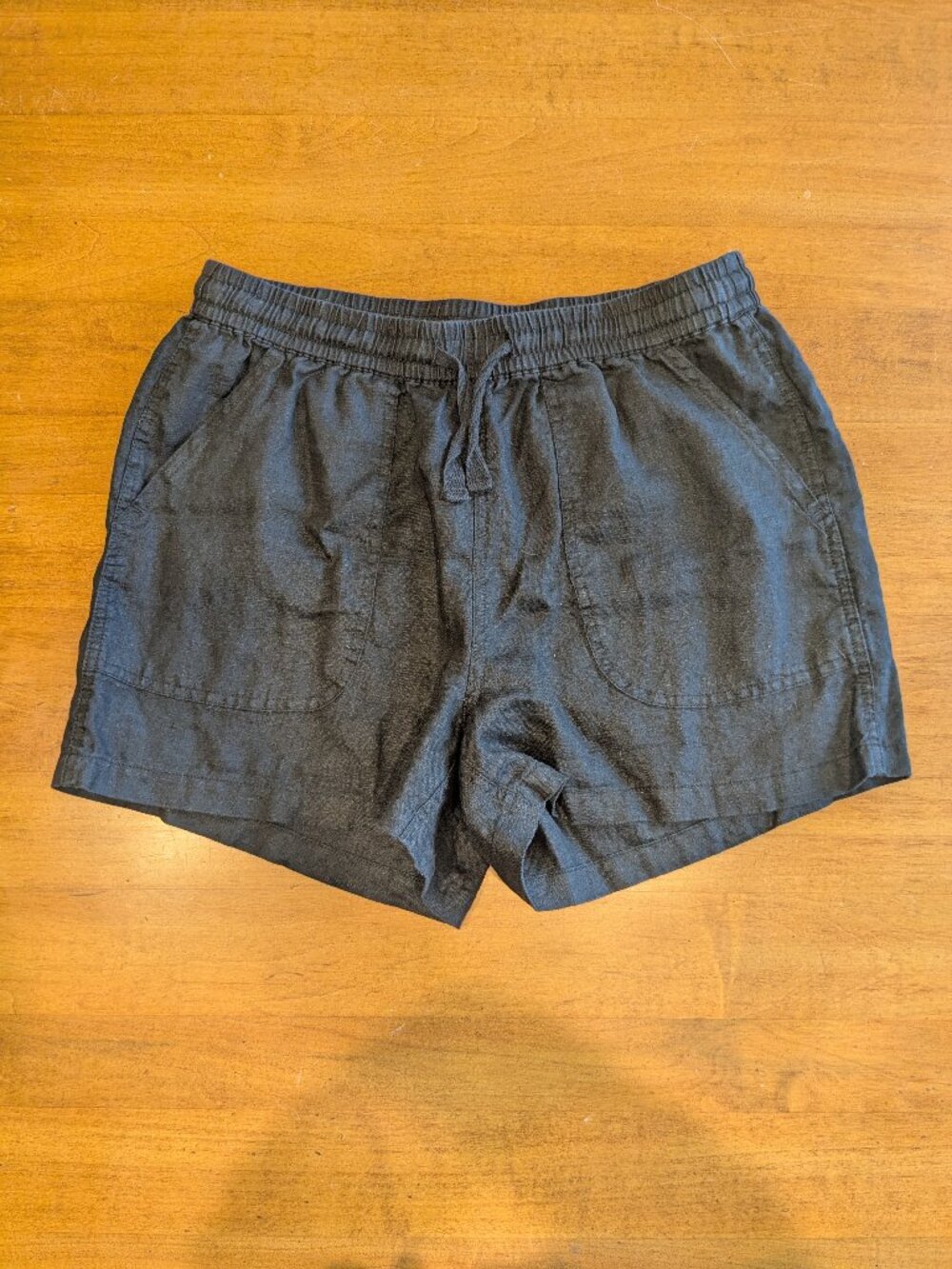 Quince 100% Linen Shorts Womens Small Black Coastal Grandma Minimal Euro Summer